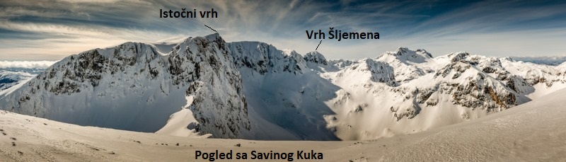 DURMITOR (CG), Šljeme(2454 m), Istočni vrh( 2445 m), Savin Kuk( 2313 m), planinarenje (krpljanje) – turno skijanje